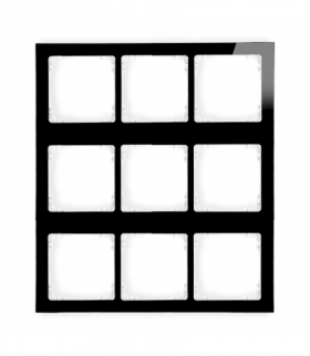 DECO Ramka modułowa 9 krotna (3 poziom, 3 pion) - efekt szkła (ramka czarna, spód biała) Karlik 12-0-DRSM-3x3