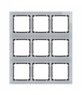 DECO Ramka modułowa 9 krotna (3 poziom, 3 pion) - efekt szkła (ramka szara, spód grafitowy) Karlik 15-11-DRSM-3x3