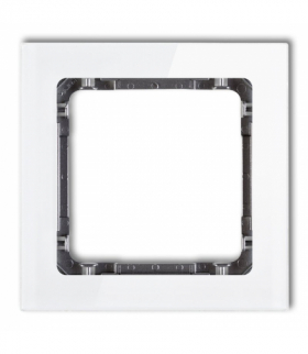 DECO Ramka modułowa niestandardowa (1 moduł) - efekt szkła (ramka biała, spód grafitowy) Karlik 0-11-DRSMN-1