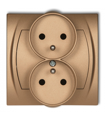 LOGO Gniazdo podwójne do ramki poziomej z uziemieniem 2x(2P+Z) (przesłony torów prądowych) Karlik 8LGPR-2zp