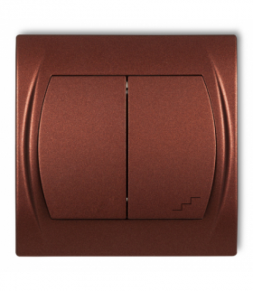 LOGO Łącznik jednobiegunowy ze schodowym (wspólne zasilanie) Brązowy metalik Karlik 9LWP-10.1