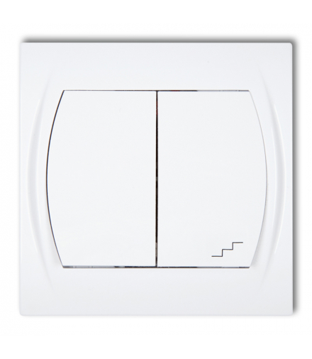 LOGO Łącznik jednobiegunowy ze schodowym podświetlany (wspólne zasilanie) Biały Karlik LWP-10L.1