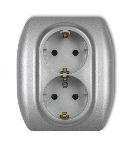TREND Gniazdo podwójne z uziemieniem SCHUKO 2x(2P+Z) (przesłony torów prądowych) Karlik 7GP-2sp