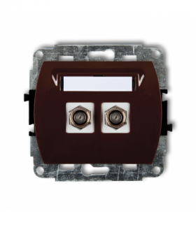 TREND Mechanizm gniazda antenowego podwójnego typu F (SAT) pozłacany Karlik 4GF-2.1