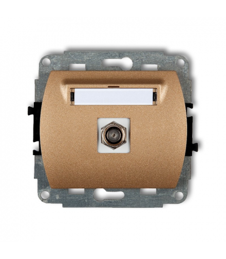 TREND Mechanizm gniazda antenowego pojedynczego typu F (SAT) pozłacany Karlik 8GF-1.1