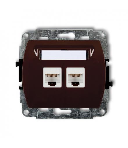 TREND Mechanizm gniazda komputerowego podwójnego 2xRJ45, kat. 6, ekranowane, 8-stykowy Karlik 4GK-6