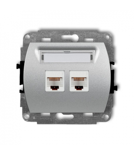 TREND Mechanizm gniazda komputerowego podwójnego 2xRJ45, kat. 6, ekranowane, 8-stykowy Karlik 7GK-6