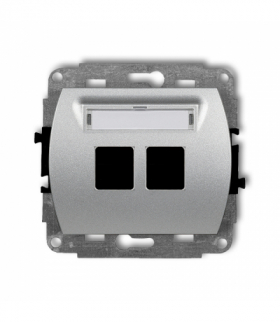 TREND Mechanizm gniazda multimedialnego podwójnego bez modułu (standard Keystone) Karlik 7GM-2P