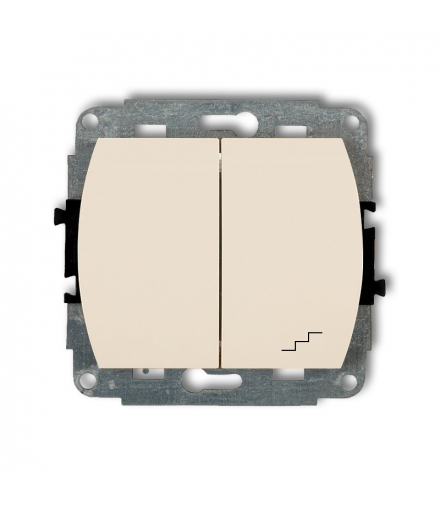 TREND Mechanizm łącznika jednobiegunowego ze schodowym (wspólne zasilanie) Beżowy Karlik 1WP-10.1