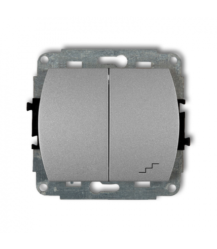 TREND Mechanizm łącznika jednobiegunowego ze schodowym (wspólne zasilanie) Srebrny metalik Karlik 7WP-10.1
