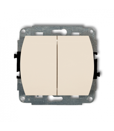TREND Mechanizm łącznika jednobiegunowego ze schodowym podświetlanego (wspólne zasilanie) Beżowy Karlik 1WP-10L.1