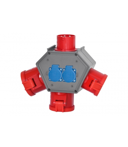 Rozdzielnia POLYBOX wtyk odbornikowy 32A 5p gniazda 16A 5p, 2x32A 5p, 2x230V F3.0618
