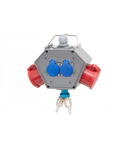 Rozdzielnia POLYBOX Gniazda 16A 5p, 32A 5p, 2x230V + 3xAIR (powietrze) F3.0796
