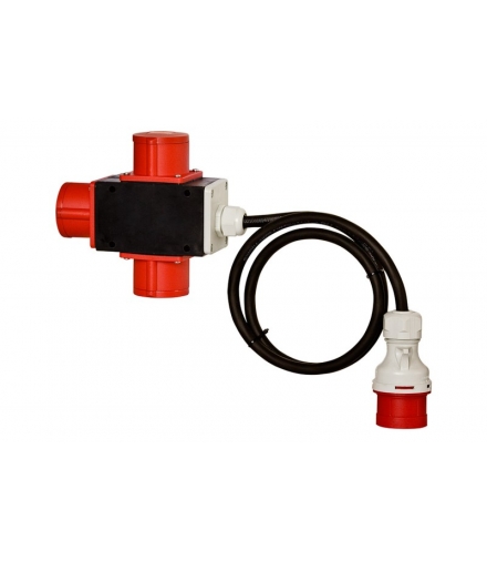 Rozdzielnia PARMA wtyczka 32A 5p, gniazda 3x32A 5p + OW 5x4 - 10m F3.0386