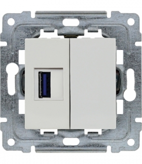 Gniazdo multimedialne USB, bez ramki Seria DANTE, BIAŁY 450451
