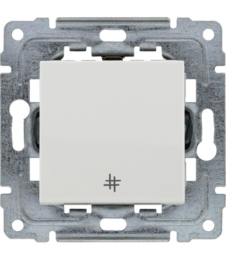 Łącznik krzyżowy z klawiszem, bez ramki, Seria DANTE, BIAŁY 450417