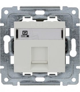 Gniazdo komputerowe poj. RJ45 (wkład MOLEX), bez ramki, Seria DANTE, BIAŁY 450465