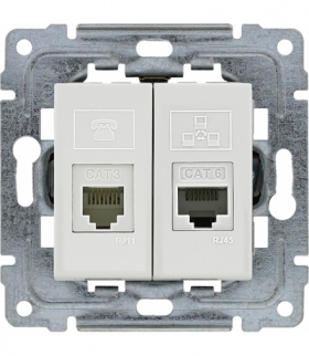 Gniazdo telefoniczno-komputerowe, bez ramki Seria DANTE, BIAŁY 450469