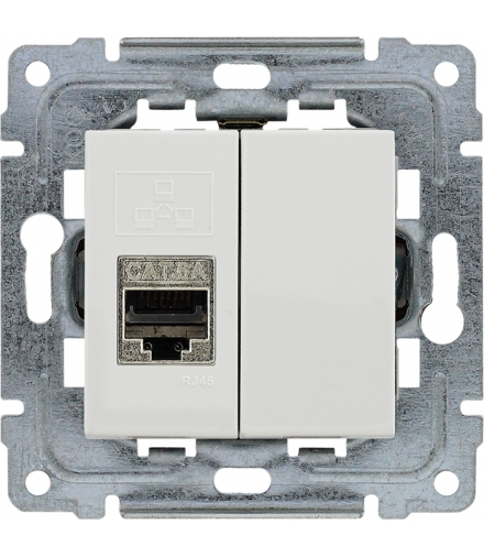 Gniazdo komputerowe poj. RJ45, bez ramki, Seria DANTE, BIAŁY 450466