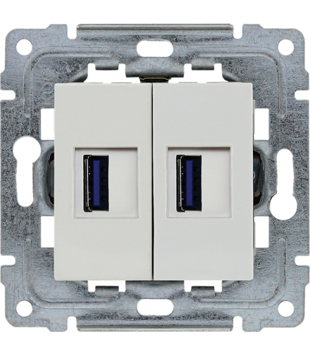 Ładowarka USB podwójna Seria DANTE, BIAŁY 450457