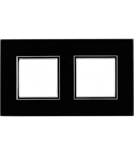 Ramka 2x Seria DANTE, BLACK GLASS 4509182