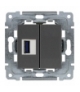 Gniazdo multimedialne USB, bez ramki Seria DANTE, GRAFIT 456051