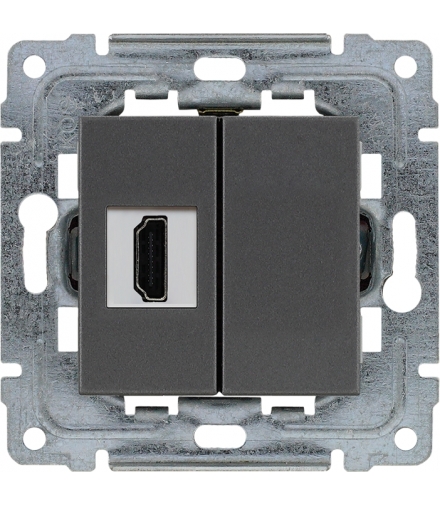 Gniazdo multimedialne HDMI, bez ramki Seria DANTE, GRAFIT 456050
