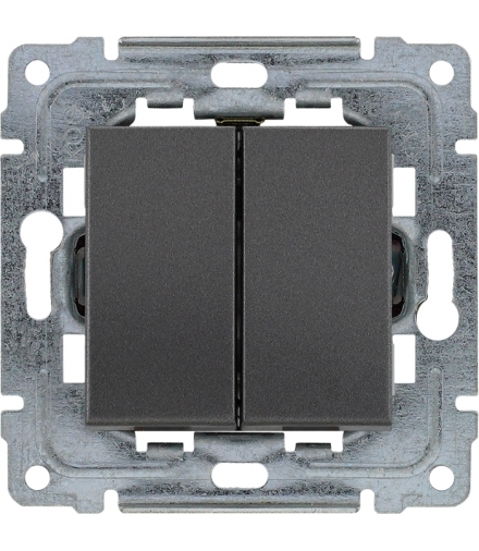 Łącznik świecznikowy z klawiszem, bez ramki, Seria DANTE, GRAFIT 456015