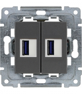 Ładowarka USB podwójna Seria DANTE, GRAFIT 456057