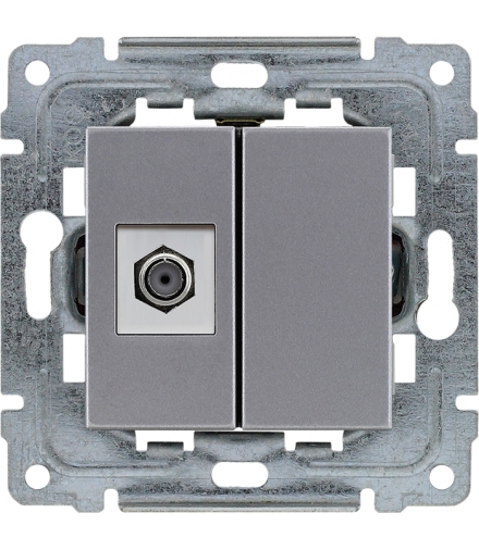 Gniazdo TV SAT pojedyncze typu F Seria DANTE, INOX 454154