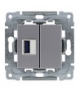 Gniazdo multimedialne USB, bez ramki Seria DANTE, INOX 454151
