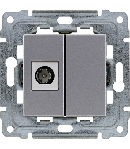 Gniazdo TV pojedyncze, bez ramki Seria DANTE, INOX 454153