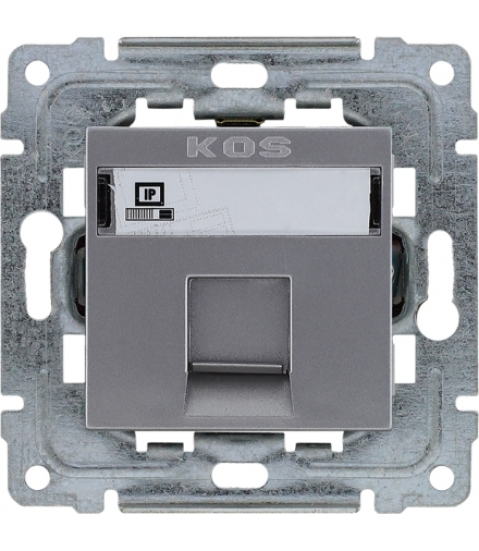 Gniazdo komputerowe poj. RJ45 (wkład MOLEX), bez ramki, Seria DANTE, INOX 454165