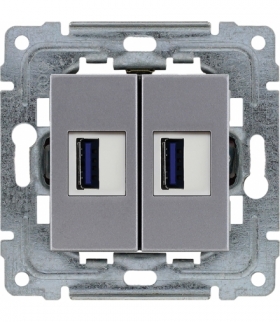 Ładowarka USB podwójna Seria DANTE, INOX 454157
