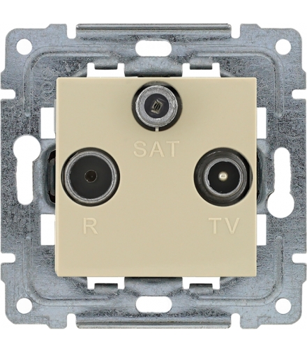Gniazdo antenowe RTV SAT końcowe, bez ramki, Seria DANTE, KREM 450376