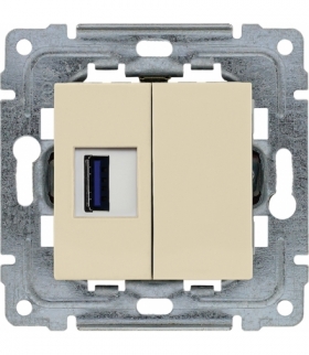 Ładowarka USB pojedyncza Seria DANTE, KREM 450355