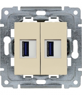 Ładowarka USB podwójna Seria DANTE, KREM 450357