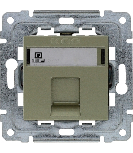 Gniazdo komputerowe poj. RJ45 (wkład MOLEX), bez ramki, Seria DANTE, SATYNA 455065