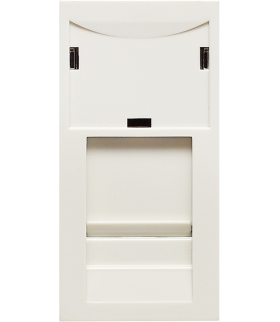 Gniazdo komputerowe (teleinformatyczne) pojedyncze, z etykietą, z zasłonką, 22,5x45 mm Seria KOS 45, BIAŁY 500403