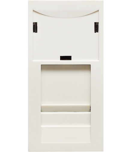 Gniazdo komputerowe (teleinformatyczne) pojedyncze, z etykietą, z zasłonką, 22,5x45 mm Seria KOS 45, BIAŁY 500403