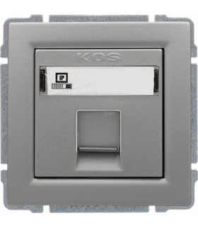 Gniazdo komputerowe poj. RJ45 (wkład MOLEX), bez ramki, Seria KOS 66, ALUMINIUM 664065