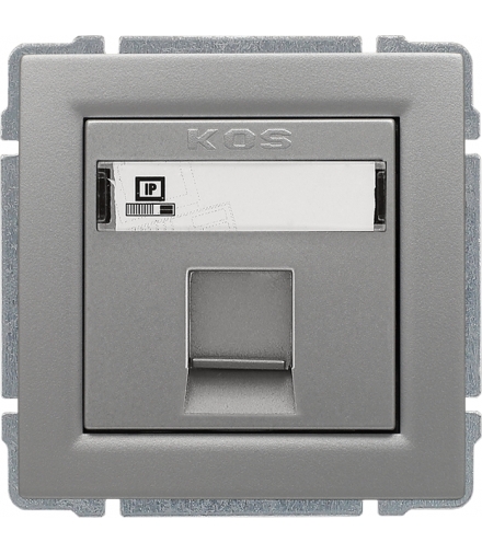 Gniazdo komputerowe poj. RJ45 (wkład MOLEX), bez ramki, Seria KOS 66, ALUMINIUM 664065
