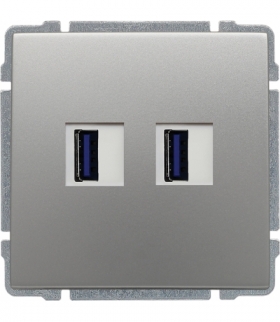 Ładowarka USB podwójna Seria KOS66, ALUMINIUM 664057