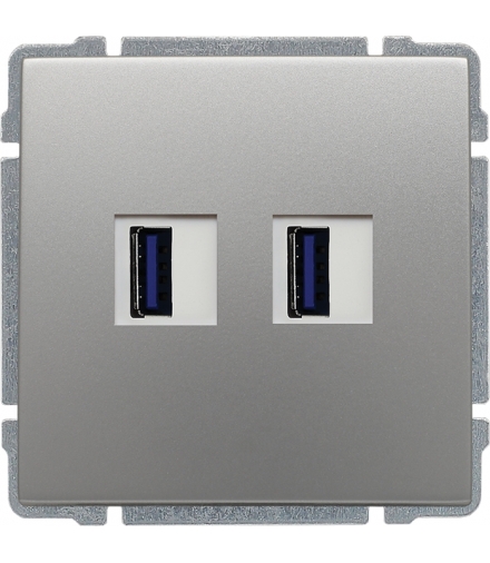 Ładowarka USB podwójna Seria KOS66, ALUMINIUM 664057