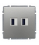 Ładowarka USB podwójna Seria KOS66, ALUMINIUM 664057
