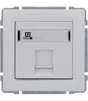 Gniazdo komputerowe poj. RJ45 (wkład MOLEX), bez ramki, Seria KOS 66, BIAŁY 660465