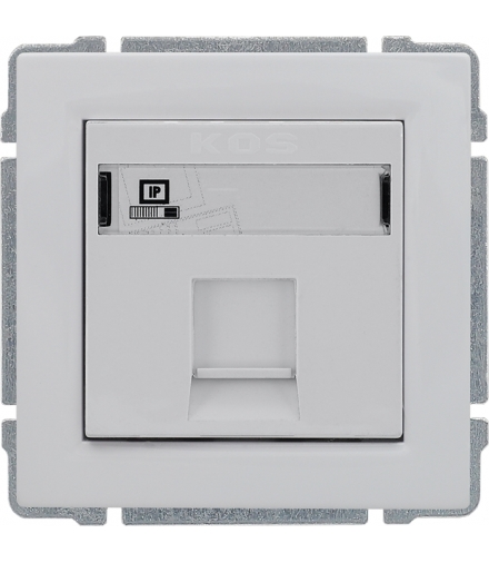 Gniazdo komputerowe poj. RJ45 (wkład MOLEX), bez ramki, Seria KOS 66, BIAŁY 660465