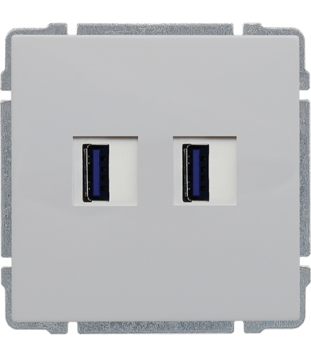 Ładowarka USB podwójna Seria KOS66, BIAŁY 660457