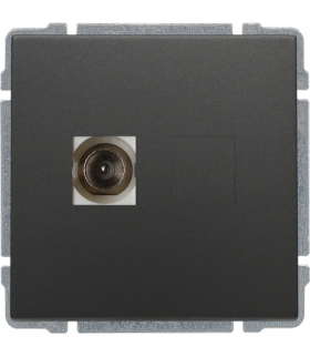 Gniazdo TV pojedyncze, bez ramki Seria KOS 66, GRAFIT 666053