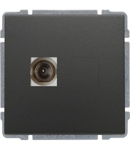 Gniazdo TV pojedyncze, bez ramki Seria KOS 66, GRAFIT 666053